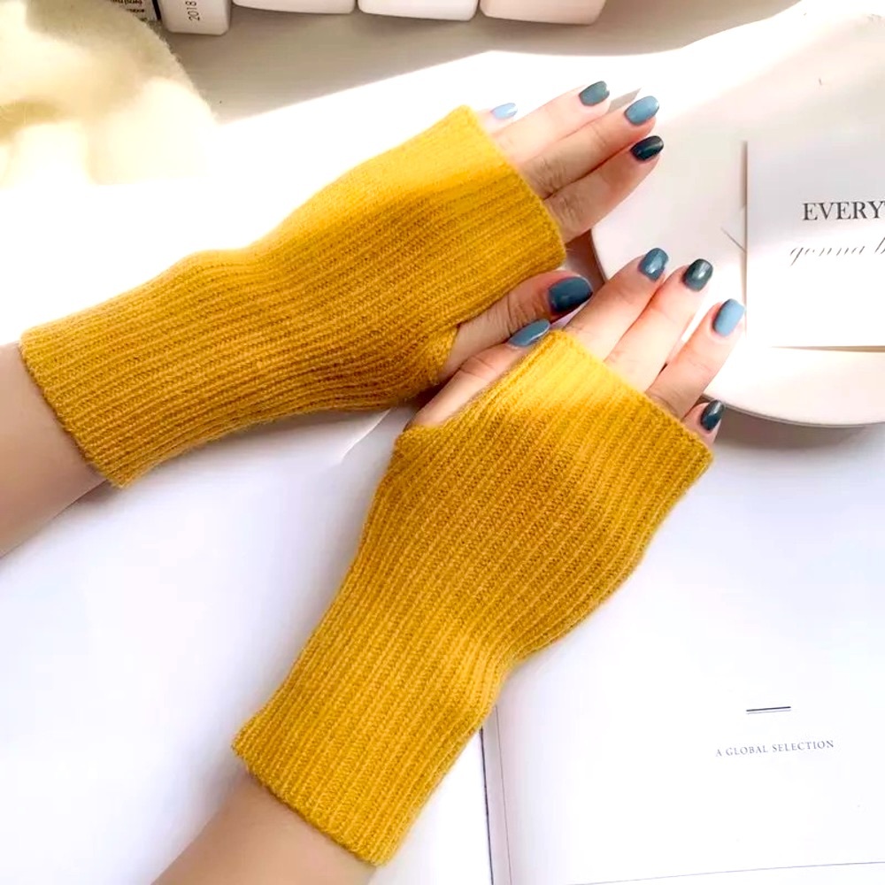 2/$12 Save on Bundle! NEW Fingerless Gloves Mustard Yellow One Size